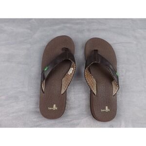 Sanuk Flip Flops Men's Size 7 Brown Sandals Casual Beach